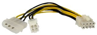 Startech.com EPS48ADAP - Cable Adaptador de alimentación EPS de 4 a 8 Pines con Molex, 15 cm