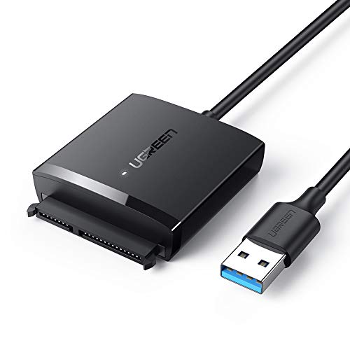 UGREEN Adaptador Sata a USB 3.0, Conversor SATA III USB con UASP Cable SATA para 2,5" Discos Duros HDD SDD, Compatible con PC, PS4, Xbox One, 12 TB MAX, 0,5M Cable