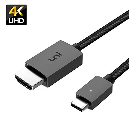 uni Cable USB C a HDMI, Cable USB Tipo C a HDMI (Compatible con Thunderbolt 3) hasta 4K, Compatible con iPad Pro 2018, MacBook, Samsung S20, Surface Pro 7, Huawei p40, Mate 30 y más - 3m