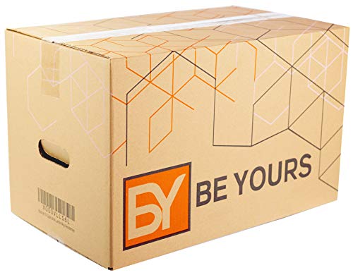 BEYOURS Packs de 20 y 10 Cajas Carton Mudanza con asas - 430x300x250 mm - Cajas Mudanza Ultraresistentes - Cajas Almacenaje ECO-FRIENDLY - Fabricadas en España