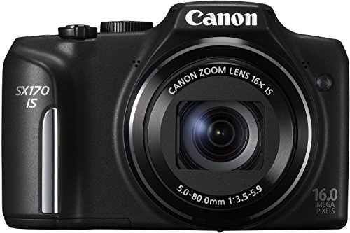 Canon Powershot SX170 IS - Cámara Digital compacta de 16 MP (Pantalla de 3", Zoom óptico 16x, estabilizador óptico), Negro