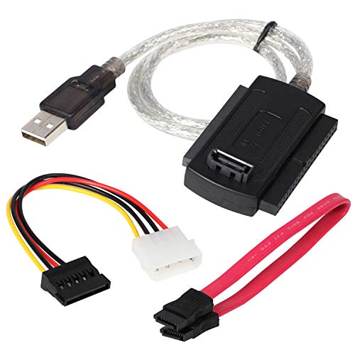 DIGIFLEX Cable conector adaptador SATA IDE 2.5, 3.5 a USB para disco duro HDD PC -SATA, disco duro de 2,5', de 3,5', CD-ROM, DVD-ROM, CD-RW, dispositivo COMBO, DVD-RW a la computadora con USB 2.0
