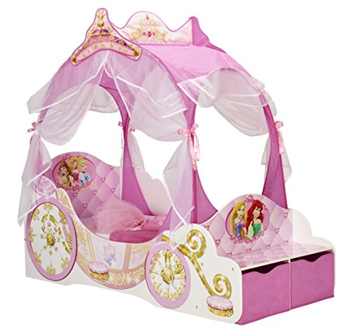 Disney 454DSN - Cama Infantil con diseño de Princesas, Tela, Rosa, Toddler (70 x 140 cm)