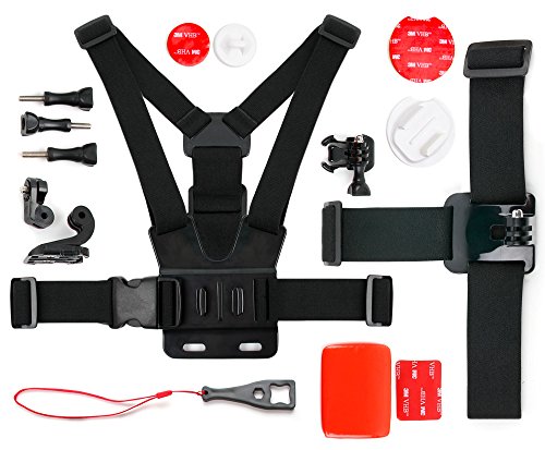 Kit de accesorios completo compatible con Géonaute ® G-Eye 300, 500 y 700 Full HD – cámaras de deporte – ideal en esquí, surf, Paddle Board, montaña, kayak etc... – DURAGADGET