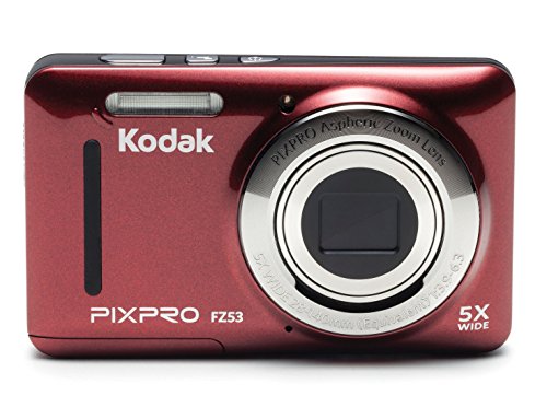 Kodak PIXPRO FZ53 Cámara compacta 16MP 1/2.3" CMOS 4608 x 3456Pixeles Rojo - Cámara Digital (16 MP, 4608 x 3456 Pixeles, CMOS, 5X, Grabación de vídeo, Rojo)