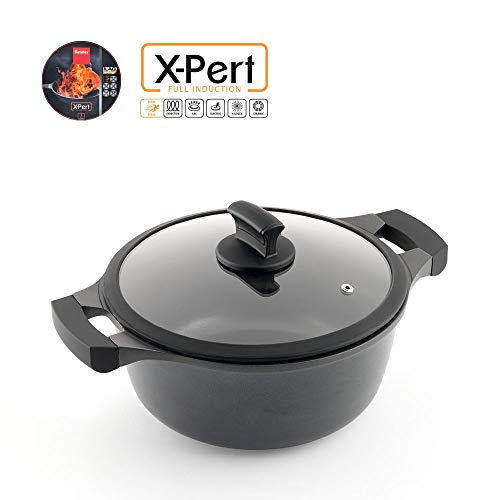 Metaltex XPERT-Cacerola Alta Aluminio Fundido, 26 cm, Antiadherente ILAG 3 Capas, Full Induction válido para Todo Tipo de cocinas