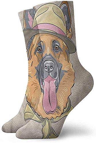 NR – Calcetines para hombre, diseño de pastor alemán, sonrientes calcetines para mascotas para cachorros, para regalos de fiesta masculinos