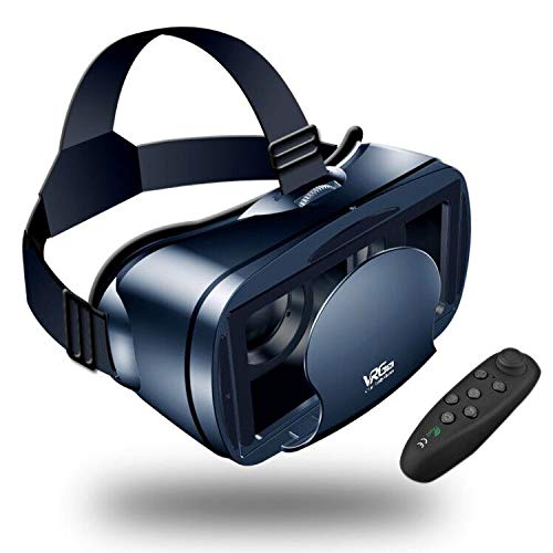 【Nuevo】 Gafas VR de Realidad Virtual,3D VR Gafas con Remoto Controlador, para Juegos Visión Panorámico Immersivo para iPhon X/7/ 7plus /6s 6/Plus, Galaxy s8/ s7 con Pantalla de 5,0 a 7,0 Pulgadas