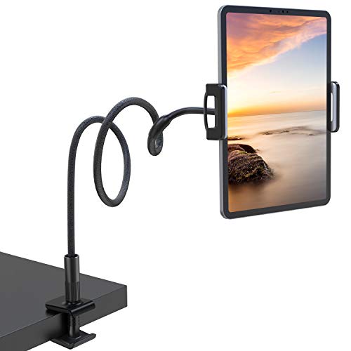 Nulaxy Soporte Tablet, Multiángulo Soporte Tablet : Soporte con Cuello de Cisne para Pad 2019 Pro 10.5/9.7, Pad Mini 2 3 4, Pad Air 2 3, Phone, Nintendo Switch y Otras Tablets - Negro