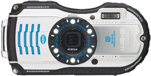 Pentax Optio WG-3 - Cámara Digital (16 MP, Compacto, 25.4/58.4 mm (1/2.3"), 4X, 7.2X, 4.5-18 mm) Azul, Color Blanco