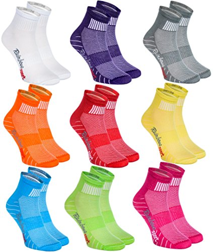 Rainbow Socks - Hombre Mujer Calcetines Deporte Colores de Algodón - 9 Pares - Multicolor - Talla UE 42-43