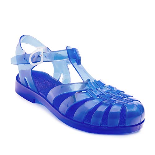 Sandalias de Goma Unisex para Mujeres, Hombres y niños - Sandalias de plástico para Piscina y Playa - AM188 - Azul - EU 47