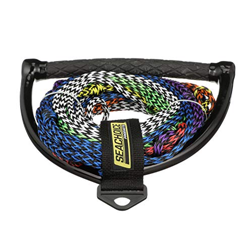 Seachoice 86763 8-Section Water Ski Rope – 75 Foot Line – Diamond-Grip Rubber Handle