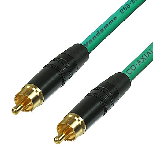 SPDIF Digital Audio Video Coaxial Cable RCA a RCA Van Damme 75 Ohm Coax Phono (25 cm, Negro) 2 m Verde