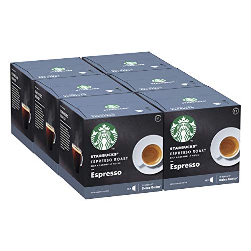 STARBUCKS Espresso Roast De Nescafe Dolce Gusto Cápsulas De Café De Tostado Intenso, 6 X Caja De 12 Unidades