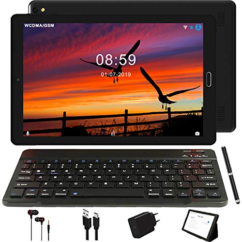 Tablet 10 Pulgadas GOODTEL 4G Android 8.0 Negro Tablets PC con 3GB RAM + 32GB ROM y 8000mAh Batería & 5.0 MP + 8.0 MP HD la Cámara , Dobles SIM y TF Card Apoyo Tablet (WI-FI,GPS Bluetooth,FM Radio)