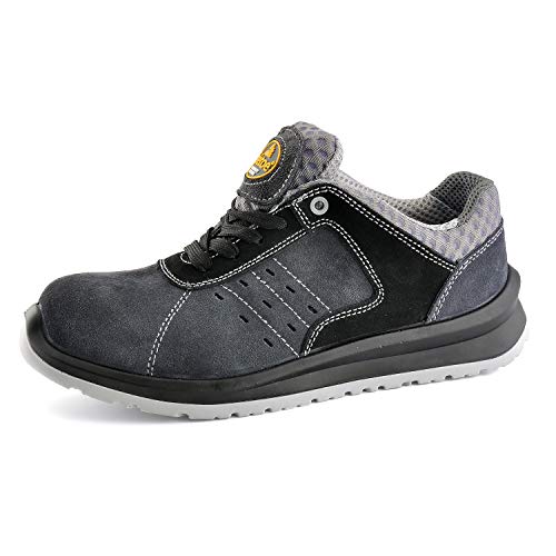 Zapatos de Seguridad Ultra-Ligeros para Hombres - SAFETOE 7331 Zapatillas Trabaja con Tus pies Bien protegidos (Talla 43, Gris)