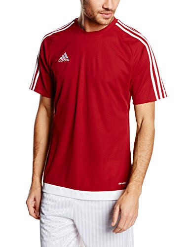 adidas Estro 15 JSY - Camiseta para hombre, color rojo vivo/blanco, talla S