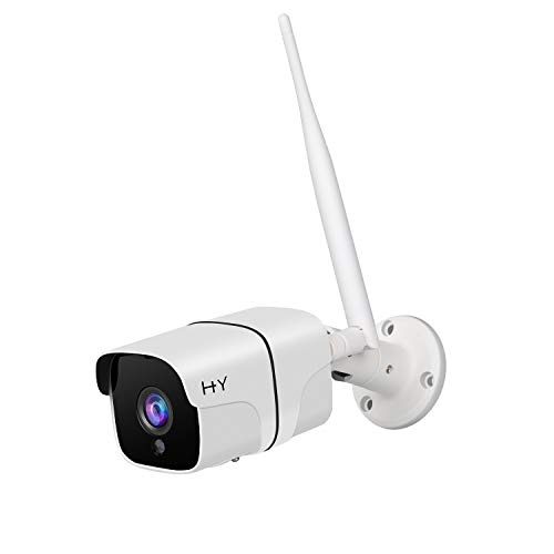 Cámara de Vigilancia Exterior, H+Y Cámara IP WiFi HD 1080P con Visión Nocturna, IR LED Motion Detection 2-Way Audio, Impermeable IP66 Cámara de Seguridad para Casa Garden Garaje