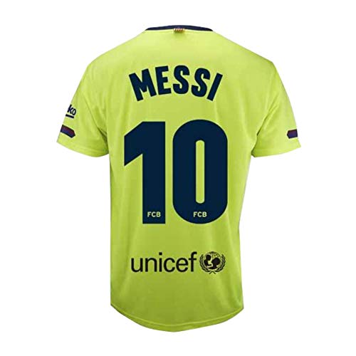 Camiseta 2ª equipación del FC. Barcelona 2018-2019 - Replica Oficial Licenciado - Dorsal 10 Messi - Adulto Talla M - Medidas Pecho 54 - Largo Total 73 - Largo Manga 20.5 cm.