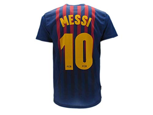 Camiseta de Fútbol Lionel Leo Messi 10 Barcelona Barça Home Temporada 2018-2019 Replica Oficial con Licencia - Todos Los Tamaños NIÑO y Adulto (8 AÑOS)