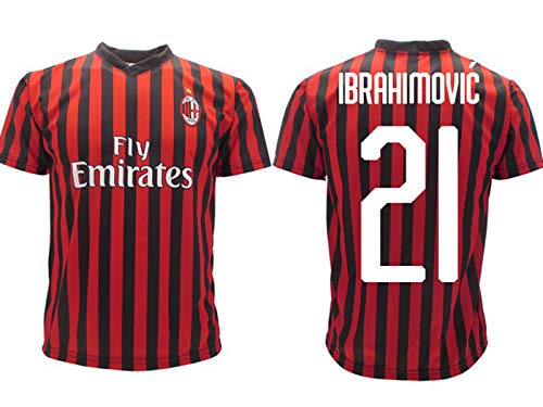 Camiseta Ibrahimovic Milan oficial 2019 2020 AC adulto niño Zlatan Ibra Home 21, Rossonero, M