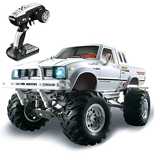Control Remoto Coche Metal 4X4 Camioneta Rock Crawler RTR Toy P407 1/10 2.4G 4WD Rally RC Radio de Coche Hobby Toy de Alta Velocidad (Color: Blanco)