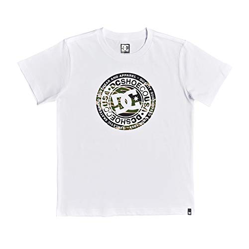 DC Shoes Circle Star - Camiseta para Chicos 8-16 Camiseta, Niños, Snow White/Camo, 14/L