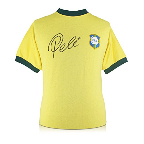 exclusivememorabilia.com Pele Firmado Brasil 1970 Camiseta de Fútbol