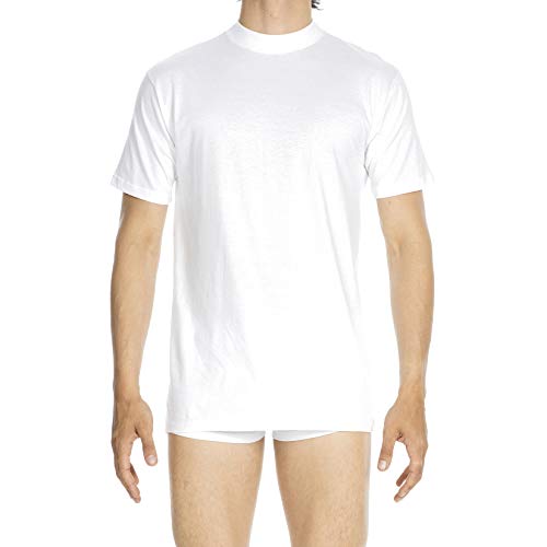 HOM - Para Hombres - Camiseta con Cuello Redondo 'Harro New' - T-Shirt - White Light Combination - Tamaño L
