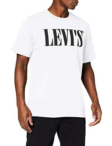 Levi's Relaxed Graphic tee Camiseta, Blanco (90's Serif Logo White 0026), XS para Hombre