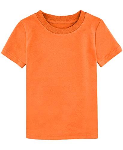 MOMBEBE COSLAND Camisetas Niños Corta Algodón T-Shirt, 104, Naranja Claro