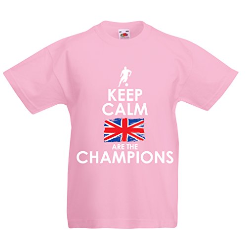 N4507K La Camiseta de los ninos North Irish Are The Champions ! (12-13 Years Rosado Multicolor)