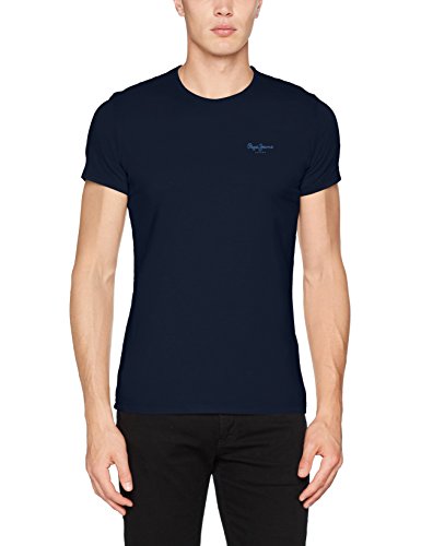 Pepe Jeans Original Basic S/S PM503835 Camiseta, Azul (Navy 595), Medium para Hombre
