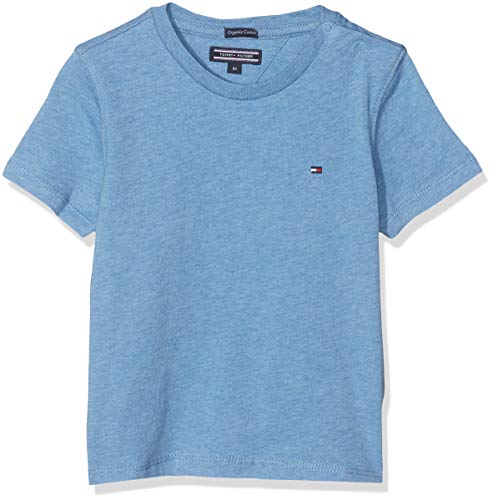Tommy Hilfiger T Camiseta Básica de Manga Corta, Azul (Dark Allure Heather), Talla única (Talla del Fabricante: 74) para Niños