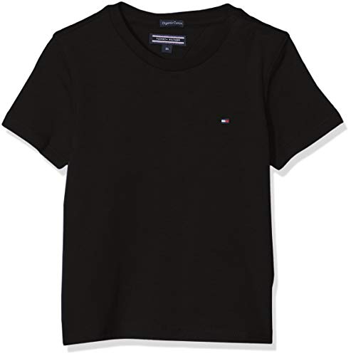 Tommy Hilfiger T Camiseta Básica de Manga Corta, Negro (Meteorite), 140 (Talla del Fabricante: 10-11) para Niños