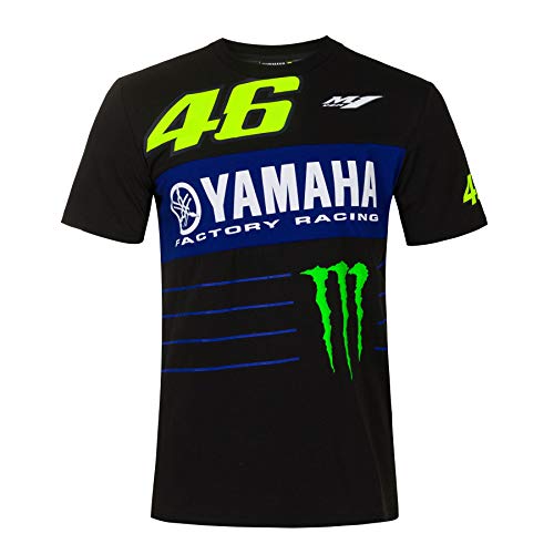 Valentino Rossi Camiseta VR46 Yamaha M1 Dual Monster Energy MotoGP Oficial - Negro - L