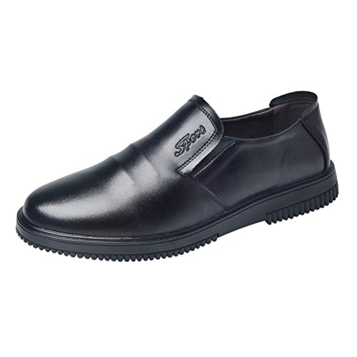 Zapatos de Seguridad Hombre Zapatos de Trabajo para Cocina Uso agroalimentario Antideslizantes Calzado de Protección de Cuero,Black1,43EU