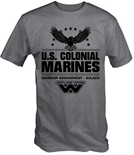 6TN Hombre Camiseta de los Infantes de Marina de los Estados Unidos. (M, Deporte Gris)