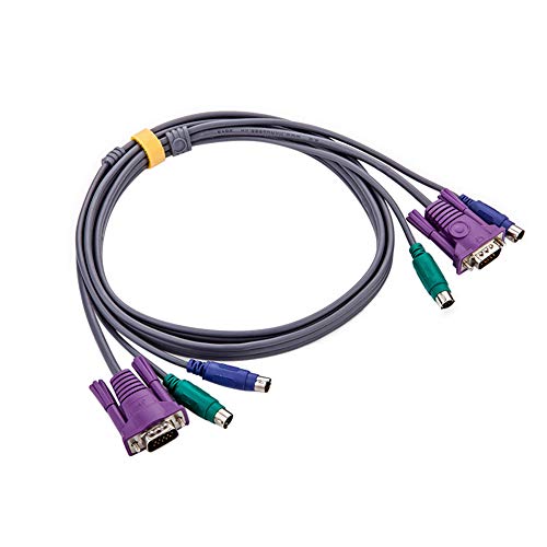 Auplew Cable de computadora Cable KVM PS2 más conexión VGA Mouse y Teclado Cable de Pantalla 1.5 m