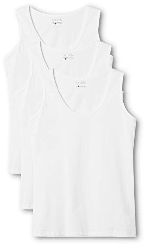 Berydale Camiseta sin mangas de mujer, pack de 3, Blanco, Medium (Talla del fabricante: M)