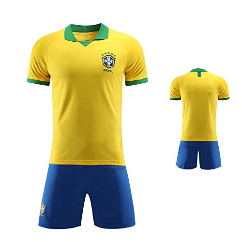 Brasil Selección Nacional de Fútbol, ​​Copa Mundial de la FFF camisetas deportivas de fútbol para los fanáticos de los niños pantalones cortos y camisetas de fútbol de Brasil regalos camisetas ,16