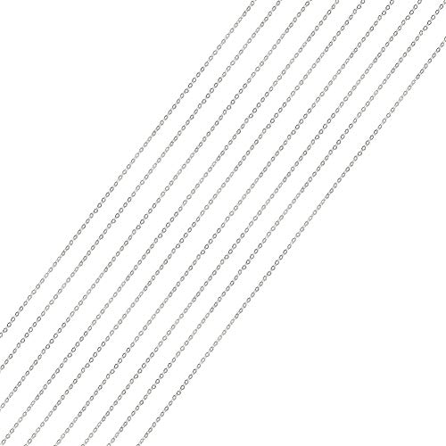 Cadena de cable chapada de 13 pies de 2 x 1,5 mm para collares, pulseras, pendientes y pendientes, bisutería. Plata-4 m.