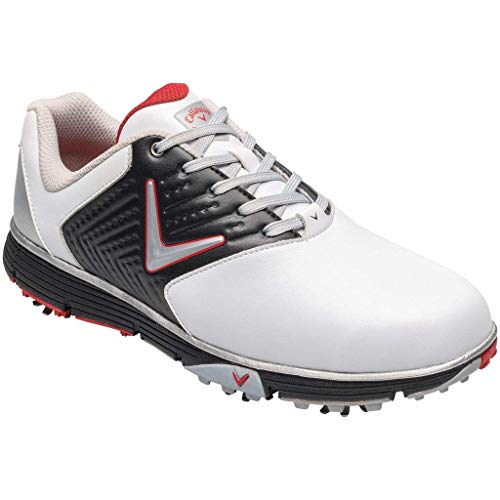 Callaway Chev Mulligan S, Zapatillas de Golf para Hombre, Blanco (White/Black/Red White/Black/Red), 43 EU