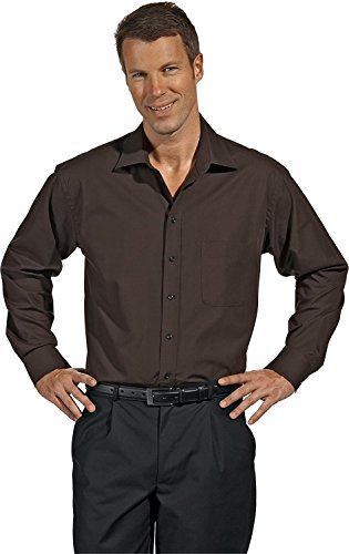 Camisa de caballero, manga larga, stretch (37/38, chocolate)