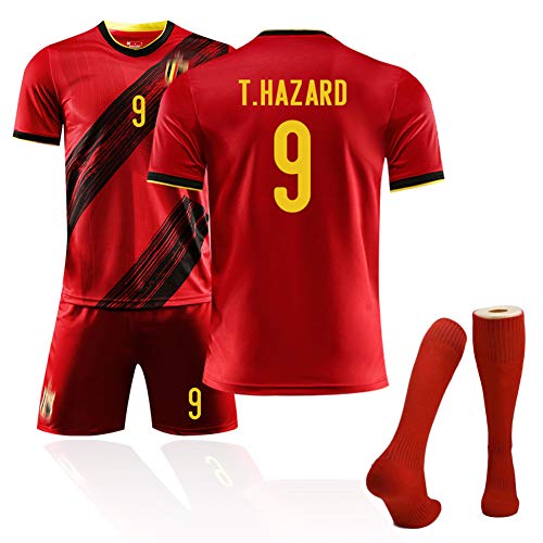 Camiseta de Bélgica 10# Hazard 7# Camisetas de fútbol De Bruyne para la Copa de Europa 2020 Camiseta de Aficionados al fútbol de Bélgica- 9#-22