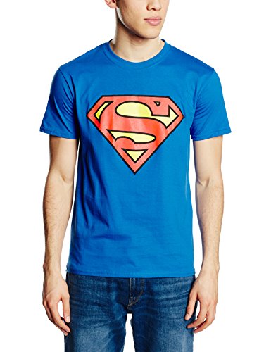 DC Comics Superman Logo Camiseta, Azul Royal, XL para Hombre