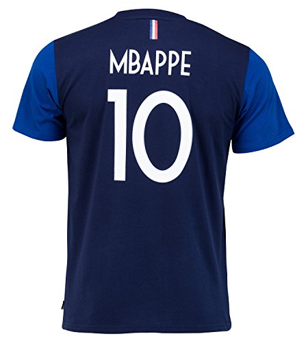 Equipo de Fútbol de Francia, camiseta de la FFF – Jugador Kylian Mbappe – Colección oficial en talla para niño., Niños, azul, 10 años