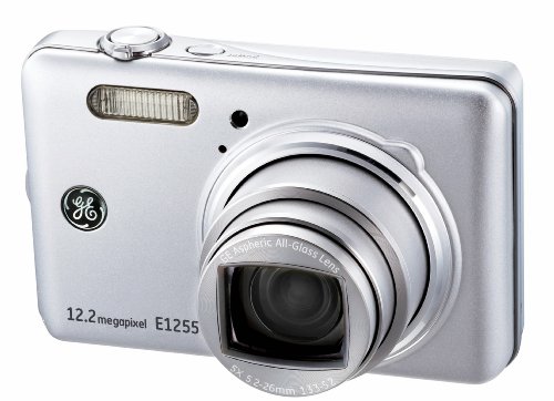 GE E1255W - Cámara Digital Compacta, 12.2 MP (3 Pulgadas, 5X Zoom óptico) - Plata (Importado)