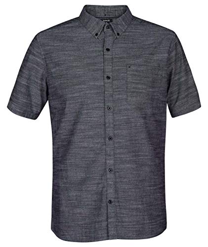 Hurley M One&Only 2.0 Woven S/S Camisas, Hombre, Black, L